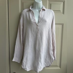 GAP 100% Linen Striped Long Sleeve Tunic Shirt – Size S